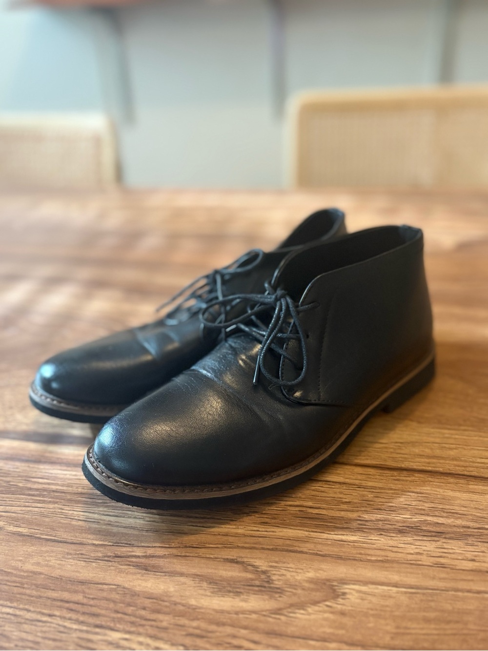 Men's Black Leather Chukka Boots